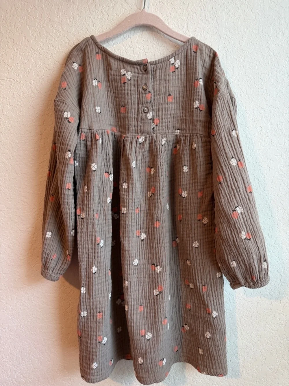 H&M Cotton Gauze Dress with Pink and White Floral Print